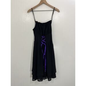 Y2K Goth Victorian Coquette Fairy Grunge Corset Lace Slip Dress S Romance Regal